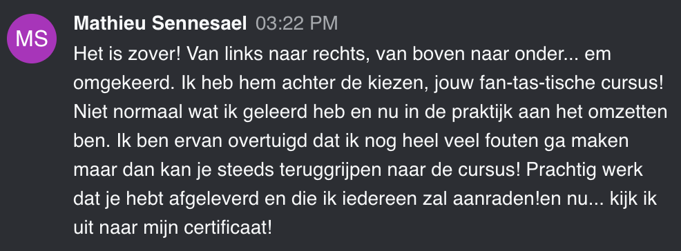 Cursist deelt review en ervaring met de online Cursus Videografie van Matthijs de Deugd