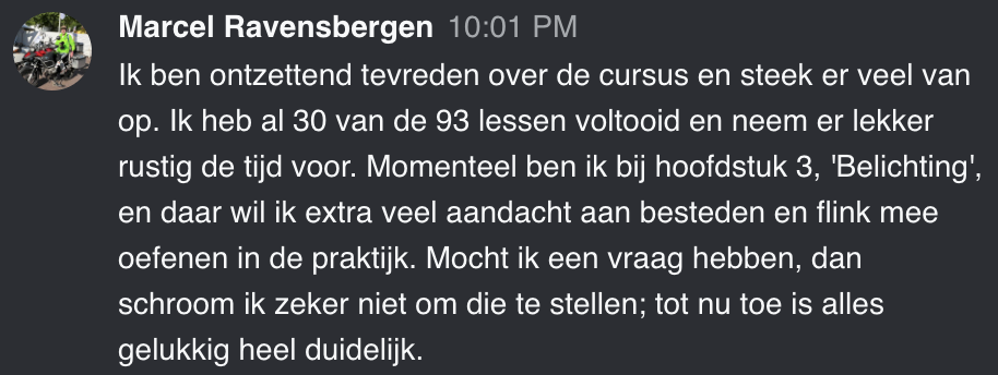 Cursist deelt review en ervaring met de online Cursus Videografie van Matthijs de Deugd
